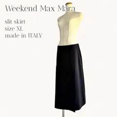 美品 WEEKEND MaxMara マックスマーラ ウィークエンド フレアスカート スリット XL 大きめ 黒 イタリア製のサムネイル