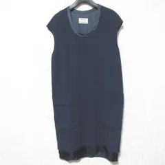 美品 Acne Studios アクネストゥディオズ ノースリーブ ジョーゼットワンピース PALMER CREPE 36 ネイビー レディース 古着 中古 USEDのサムネイル