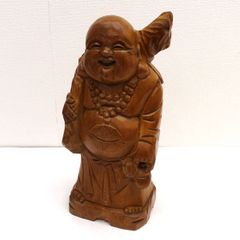 木彫り 布袋様 置物 開運 縁起物 昭和レトロ - メルカリ
