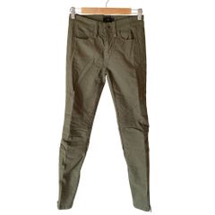 美品 DIESEL ディーゼル ストレッチ バイカーパンツ 24 グリーン レディース 古着 中古 USED