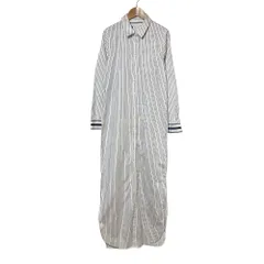 美品 EQUIPMENT FEMME エキプモン フェム ストライプシャツワンピース XS ホワイト ネイビー レディース 古着 中古 USEDのサムネイル