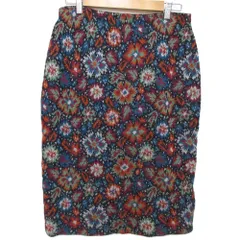 美品 MISSONI ミッソーニ フラワー柄 モヘア アルパカブレンド ニットスカート サイズ46 マルチカラー レディース 古着 中古 USEDのサムネイル