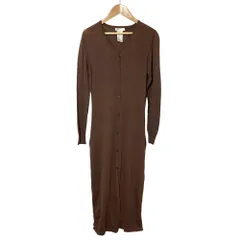 美品 DOUBLE STANDARD CLOTHING ダブルスタンダードクロージング レーヨンニット ロングカーディガン 36 ブラウン レディース 古着 中古 USEDのサムネイル