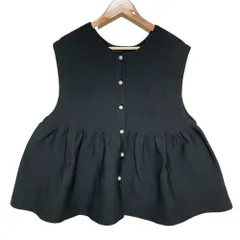 美品 24AW UNFILO アンフィーロ VERY コラボ 2WAY ペプラムジレ 大きいサイズXXL ブラック レディース 古着 中古 USEDのサムネイル