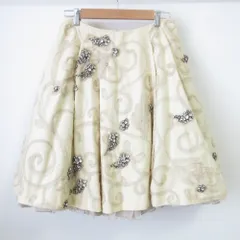 未使用 Couture Couture JUICY COUTURE ジューシークチュール アンティークビジュー フレアスカート 36 ベージュ レディース 古着 中古 USEDのサムネイル