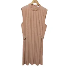 美品 REISS リース ノースリーブ プリーツ ドレス 膝丈 ワンピース UK14 ピンクベージュ レディース 古着 中古 USEDのサムネイル