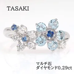 TASAKI タサキ 750 マルチ石 ダイヤモンド フラワー リング ホワイトゴールドのサムネイル