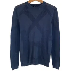 美品 JIL SANDER NAVY ジルサンダー ネイビー 透かし編み ニット カットソー セーター ネイビー レディース 古着 中古 USEDのサムネイル