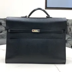美品★　エルメス　ケリーデペッシュ38　エプソン　黒　ビジネスバッグ　□L刻印のサムネイル