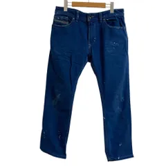 良品 DIESEL ディーゼル THAVAR ストレッチ ダメージ加工 スリム スキニー デニムパンツ ジーンズ W31 ブルー メンズ 古着 中古 USED