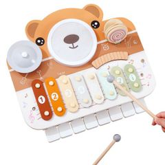 PromiseBabe Multifunctional Piano Toy Kids Drum Set Xylophone Cymbal Double Guiro Drum Educational Toy Percussion Instrument Children Kids Boys Girls Ages 3 4 5 Birthday Kindergarten Entrance Birth