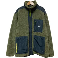 美品 Quiksilver クイックシルバー BOA STAND ZIP JK フリースジャケット ブルゾン L カーキ メンズ 古着 中古 USEDのサムネイル