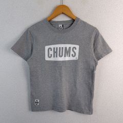 CHUMS T-shirt, Box Logo Print, Gray, XS, Women's, Vintage, Streetwear, Sporty Mix