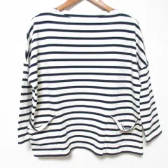 美品 ADIEU TRISTESSE アデュートリステス ボーダー ポケット カットソー Tシャツ ホワイト ブラック レディース 古着 中古 USEDのサムネイル
