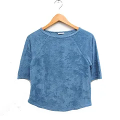 ベイフロー BAYFLOW リネンブレンド パイル Tシャツ 五分袖 丸首 無地 2 ブルー 青 /FT26のサムネイル