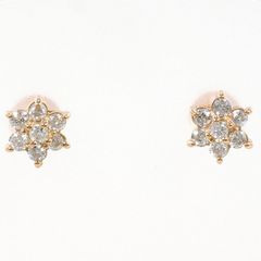 BLOOMK18 ダイヤピアス トータル0.50ct フラワーモチーフ - メルカリ