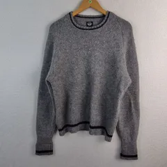 DOCKERS ドッカーズ ウールニット セーター ラインデザイン グレー L メンズ 古着 アメカジ クラシックのサムネイル