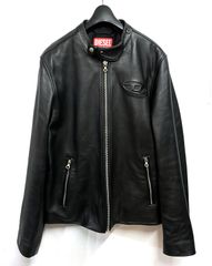 DIESEL パンチングレザー ライダースジャケット 52 - メルカリ