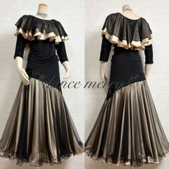 ＊新品　豪華　社交ダンス　黒　スカート　パーティ　タンゴ　クイック　0387 新品 社交ダンス 黒 スカート 豪華 パーティ ワルツ クイック 0387