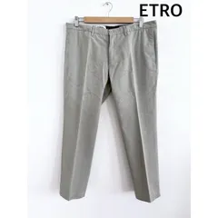 ETRO　エトロ　メンズ　コットンパンツ　ペイズリー柄　イタリア製　36　グレージュ　ハイブランド　キレイめ　カジュアル　綿　送料込み　6467880のサムネイル