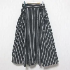 美品 24SS Liesse リエス ストライプ柄 イージーウエスト ロング丈 ギャザースカート ブラック ホワイト レディース 古着 中古 USEDのサムネイル