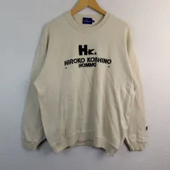HIROKO KOSHINO HOMME ヒロココシノオム ロゴ スウェット トレーナー ベージュ LL メンズ 古着 シンプル レトロのサムネイル