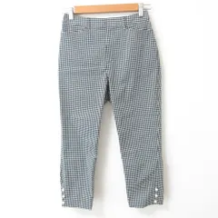 美品 BLUE LABEL CRESTBRIDGE ブルーレーベルクレストブリッジ ギンガムチェック パールボタン クロップドパンツ サイズ36 ブラック レディース 古着 中古 USEDのサムネイル