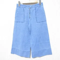 美品 SEE BY CHLOE シーバイクロエ ワイド ライトデニム クロップドパンツ サイズ38 ブルー レディース 古着 中古 USEDのサムネイル
