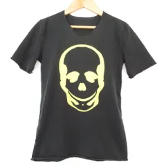 良品 lucien pellat-finet ルシアンペラフィネ スカルプリント カットオフ ショートスリーブ カットソー Tシャツ XS ブラック レディース 古着 中古 USEDのサムネイル