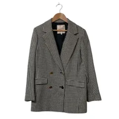 美品 22AW Apuweiser-riche アプワイザーリッシェ 千鳥格子 ツイード ダブルジャケット サイズ1 ブラック レディース 古着 中古 USEDのサムネイル