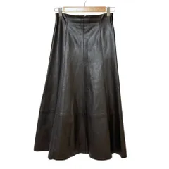 良品 BLENHEIM ブレンヘイム フェイクレザーフレアロングスカート XS ブラック レディース 古着 中古 USEDのサムネイル