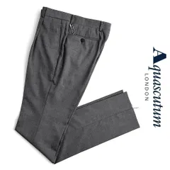 新品 Aquascutum アクアスキュータム スラックス W79 グレー 春夏 ウール100％ 日本製 ワンタック ビジネスパンツ ドレスパンツ ピンヘッド柄 裾未処理 定価44,000円のサムネイル