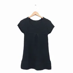 レイビームス Ray Beams ワンピース ニット 半袖 ミニ シンプル ダークグリーン 緑 /KT15