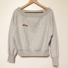 美品 VIS ビス MLB COLLECTION BY JUN リボン＆ロゴ刺繍オフショルダースウェット Fサイズ グレー レディース 古着 中古 USEDのサムネイル