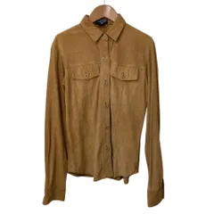POLO JEANS ポロジーンズ ラルフローレン スウェードシャツ サイズS キャメル レディース 古着 中古 USEDのサムネイル