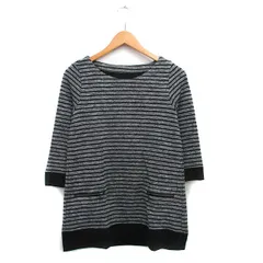ロートレアモン LAUTREAMONT カットソー Tシャツ 七分袖 ボーダー 38 ブラック 黒 /KT24のサムネイル