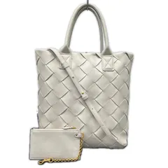 【6/16価格改定】BOTTEGA VENETA 希少 美品 マキシカバ イントレチャート 2way トートバッグ ショルダーバッグ 570800 RFID確認済 レザー アイボリー ハンドバッグ BV ABランク 中古 鑑定済 ボッテガバッグ