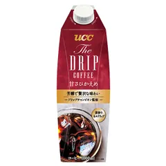 UCC UCC The DRIP COFFEE 甘さ控えめ 1000ml紙パック×12本入| 送料無料 コーヒー 珈琲 微糖 アイスコーヒー ストック ドリンク 飲料 カフェ ボトルコーヒー 缶コーヒー ケース買い まとめ買い 業者 仕入れ 大量のサムネイル