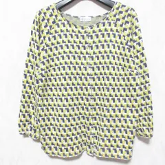 美品 sally scott サリースコット 総柄 クルーネック カーディガン M イエロー系 レディース 古着 中古 USEDのサムネイル