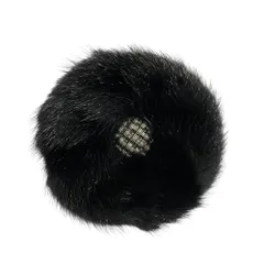 美品 Rene ルネ ファー ピンブローチ コサージュ アクセサリー ブラック レディース 古着 中古 USEDのサムネイル