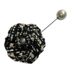 美品 Rene ルネ フェイクパール 薔薇モチーフ ブローチ ブラック×ピンク レディース 古着 中古 USEDのサムネイル