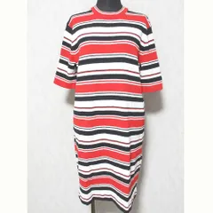 美品 MARC JACOB マークジェイコブス パイル ボーダーワンピース M4007268 サイズXS レッド ホワイト ブラック レディース 古着 中古 USEDのサムネイル