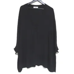 良品 ebure エブール シルク カシミヤ ポンチョシルエット ニット カーディガン ブラック レディース 古着 中古 USEDのサムネイル