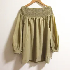 美品 STUNNING LURE スタニングルアー シャーリングショルダートップス  ブラウス サイズM ブラウンベージュ レディース 古着 中古 USEDのサムネイル