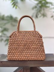 manimaris 新品未使用 アバカボストンバッグ ミニサイズ チョコ - メルカリ