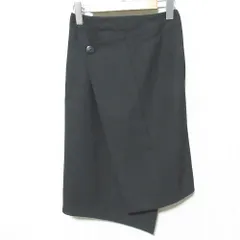 美品 Acne Studios アクネストゥディオズ ウール ひざ丈 ラップデザイン スカート 32 ブラック レディース 古着 中古 USEDのサムネイル
