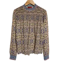 美品 VIVIENNE TAM ヴィヴィアンタム 総柄 ロングスリーブ ギャザーブラウス プルオーバー 0 マルチカラー レディース 古着 中古 USEDのサムネイル