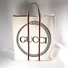 【中古品】 GUCCI 484690 グッチ ウロボロス ロゴ キャンバス トートバッグ カバン ビックバック 【180-260612-sm-01-otoh】のサムネイル