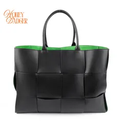 【極美品】ボッテガヴェネタ BOTTEGA VENETA アルコ トート ラージ 黒 グリーンのサムネイル
