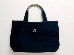 【未使用】Kitamura キタムラ K刺繍 キャンバストートバッグ ネイビー 大容量 ハンドバッグ ☆のサムネイル
